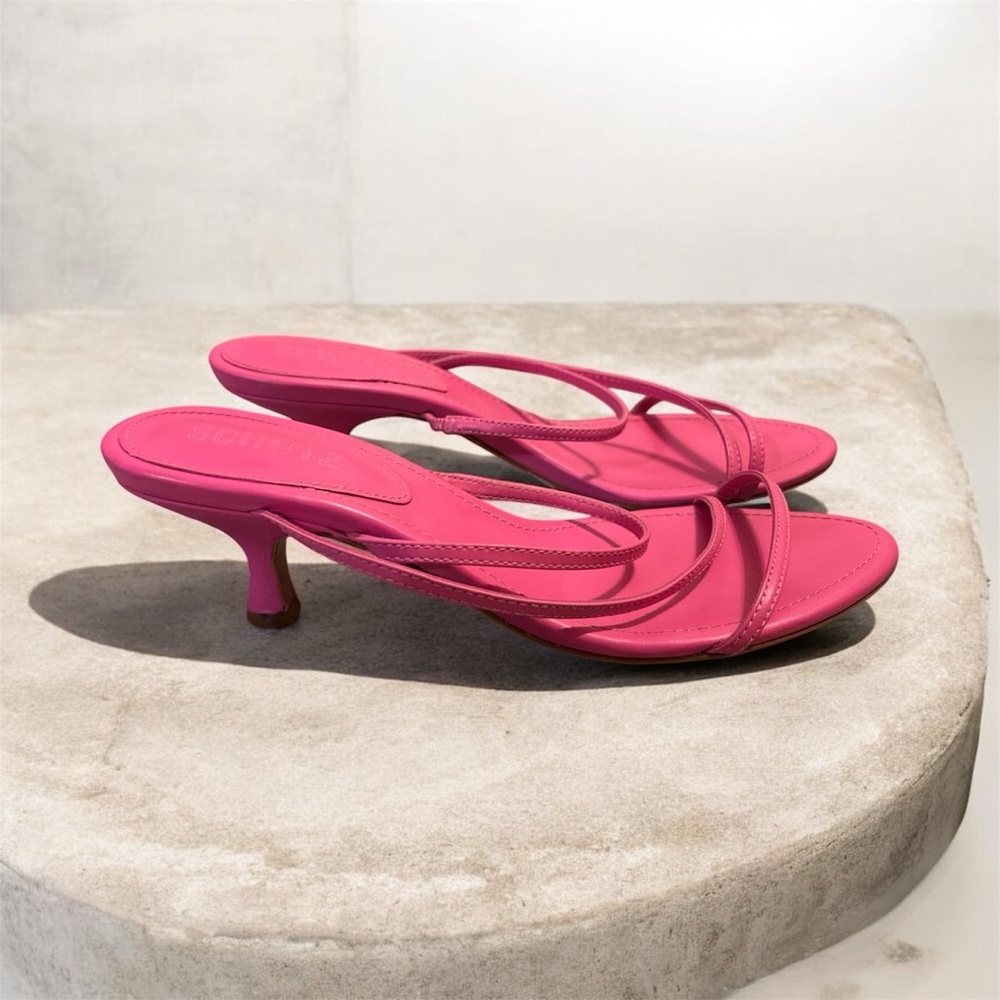 SCHUTZ Vibrant Pink Strappy Heels Sz 7.5B
